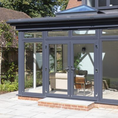 A Brackenwood Conservatory with a Flat Roof and Roof Lights