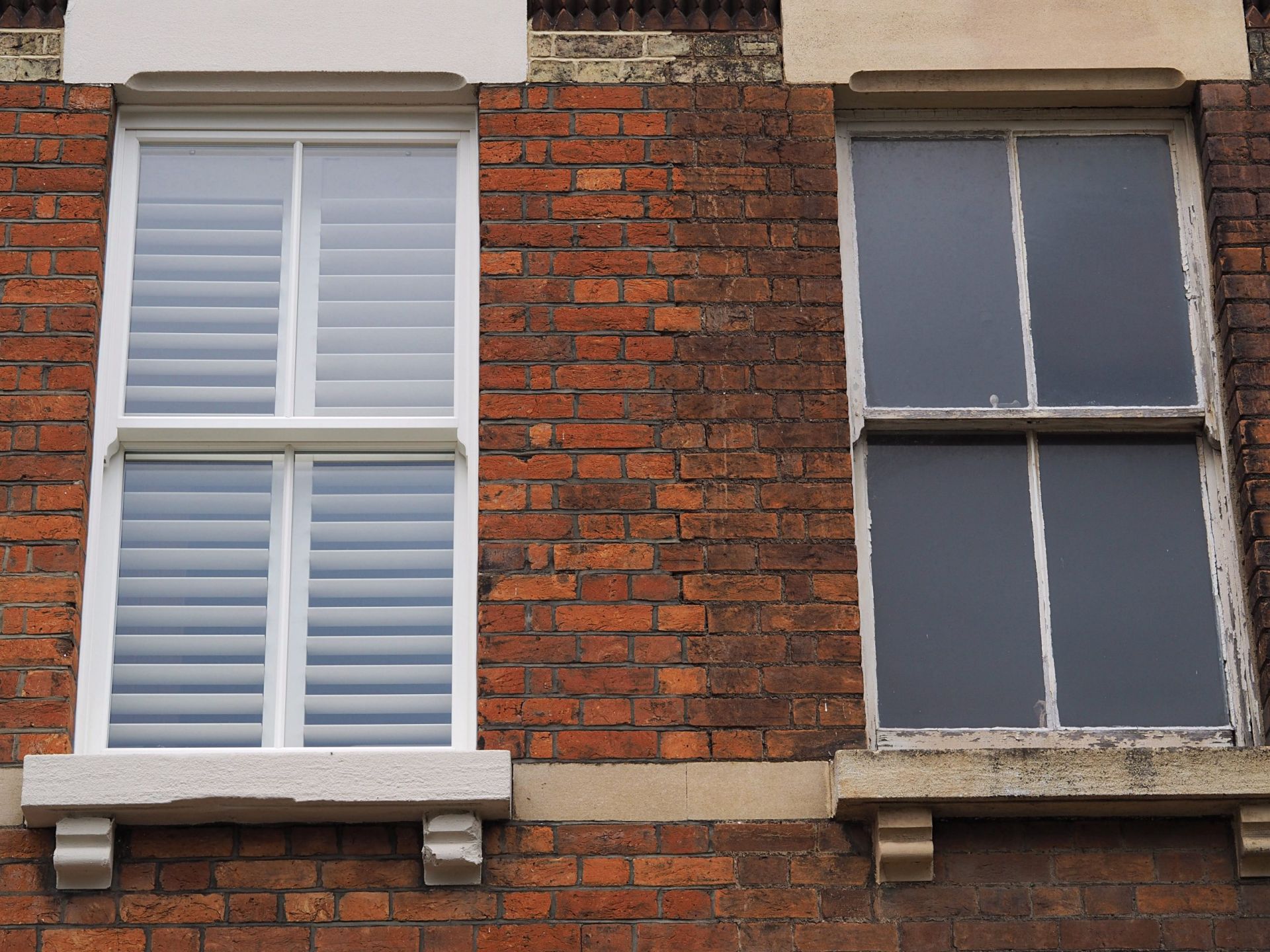 Old single glazing versus new double glazing