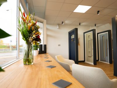 Modern entrance doors on display at Brackenwood Reading
