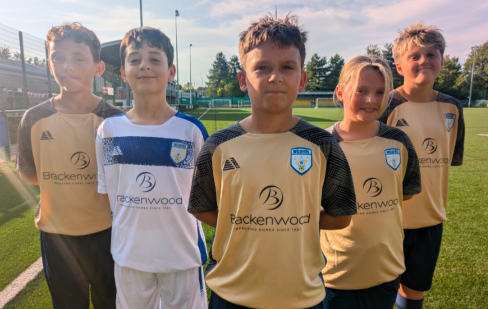Winklebury Wizards players in the new Brackenwood-sponsored away kit for the 2026/27 season